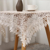 Lace Embroidered Round Tablecloth European Floral Tablecloth Simple Solid-color Coffee Table Cloth TV Cabinet Dust Cover Towel