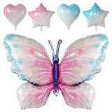 Popxstar  40Inch Colorful Gradient Number Balloon 0-9 Digit Foil Helium Balloon Butterfly Girl Birthday Party Decor Baby Shower Kids Gifts