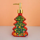 Popxstar  Christmas Design Glass Dispenser Bottle Refillable Pump for Shampoo Soap Lotion Holiday Bathroom Decor Gifts Vanity Organizer