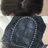 Popxstar Black Wig with Bangs Long Straight Hair Sideburns Japanese Jk Black Lolita Simulation Hair Headband Wigs