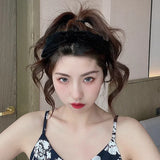 Popxstar Elegant Velvet Bow Bezel Hairband for Women Korean Retro Headband Girls Vintage Hoop for Holiday Party Hair Bands Accessories