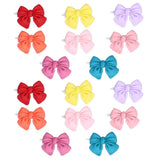 16pcs Fashion Style Soft Fabric Pet Hair Clip Multicolor Mini Size Dog Bow Tie Lightweight Bow Shaped Pet Bow Clip Pet Styling
