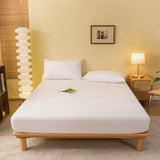 Popxstar Fitted Sheet Solid Color Mattress Cover With Elastic Band Bed Sheet Single Double Queen Size Bedsheet High Quality Fit Sheet