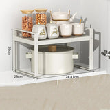 Layered Adjustable Kitchen Organizer Space Saving Stackable Kitchenware Storage Rack Non-slip Easy To Install