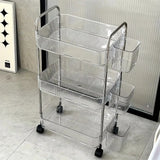 Clear Box Mobile Trolley Storage Cart 3 Tier Home Organize Multi Layer Storage Rack Large Capacity Multi-functional