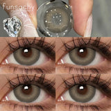 Popxstar  1pair Bloom Black Contact Lenses for Eyes Natural Cosmetic Brown Gray Pupil Eye Lens Color Lens Fashion Beauty Yearly