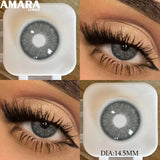 1 pair New Baby Blue Contact Lenses for Eyes Natural Brown Pupils Cosmetic Grey Lenses Green Lens Yearly Big Eyes 14.5mm