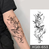 Popxstar Waterproof Temporary Tattoo Sticker Japanese Phoenix Flame Flash Tatto Feather Totem Body Art Arm Leg Waist Fake Tatoo Men Women