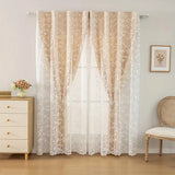Popxstar  1pc Elegant Blackout Curtain, Polyester Material, Top Ring Hanging Design, Suitable for Bedroom & Living Room, All Seasons Use