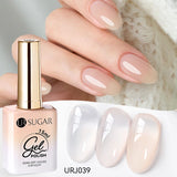 popxstar UR SUGAR 15ml Jelly Milky White Translucent Color Gel Polish Semi Permanent UV Gel Nail Art Soak Off Gel Varnish Latest Fashion