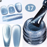 Popxstar 10ml Rainbow Purple Water Light Cat Magnetic Gel Nail Polish Shining Sliver-light Holographics Semi Permanent UV Gel