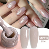 popxstar UR SUGAR 15ml Jelly Milky White Translucent Color Gel Polish Semi Permanent UV Gel Nail Art Soak Off Gel Varnish Latest Fashion