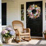 Popxstar  Artificial Daisy Flower Wreath for Spring,Valentine Easter Door Wall Decor, Wedding Party Garland Indoor Outdoor Home Decoration