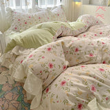popxstar Korean Style Bedding Set with Pillowcase bed sheet Single Full Size Bed Linen Duvet Cover Set Queen/King Double Comforter Cover