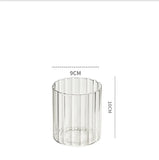 Popxstar Ribbed Glass Hurricane Candle Holders Home Decor Pillar Candles Glass Vase Floating Candle Wedding Ornaments