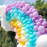Popxstar 83pc Pastel Balloons Garland Kit Different Sizes 5 10 12 18 Inch Pastel Rainbow Balloons for Baby Shower Wedding Decorations