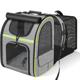 Expandable Pet Carrier Cat Backpack Oxford Mesh Breathable Travel Cat Bags Portable Multi-Function Dog Transport Backpack