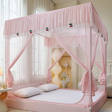 UT Type Zipper Square Mosquito Net Baby Anti-drop Three Door Canopy Bed Room Decoration Large Space 1.7M Height