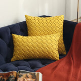Fashion Car Backrest Cushion Cover Soft Faux Suede Home Decorative Navy Blue Pillow Cover Woven Pattern Green 45x45cm/30x50cm