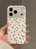 Stylish Colorful Laser Love Heart IMD TPU Phone Case For iPhone 13 14 15 16 17 Pro Max Shockproof Back Cover Capa