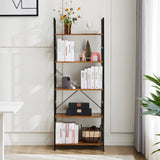 Popxstar 5 Tier Bookcase Bookshelf Modern Book Case For Books Corner Storage Organizer for Bedroom Home Office Kitchen Living Room