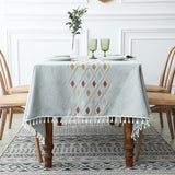 Popxstar Floral Pattern Tablecloth for Dining Table,Dust Proof Spillproof Soil Resistant Cotton Linen Rectangle Table Cover