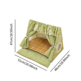 Popxstar  Cute Cat Tent House Removable Clean Dog Tent Bed Breathable Cool Cats Summer Cave Large Space Puppy Kitten House Pet Accessories