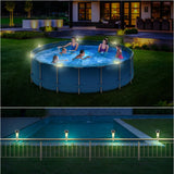 Popxstar 6 Packages Solar Pool Light Frame on the Ground for Swimming Pool Outdoor Pool Fence Decorative Accessories Waterproof LED