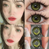 Popxstar  1Pair Color Contact Lens Pupils High Quality Green Eyes Blue Gray Lenses Makeup Diameter 14.2mm Fast Shipping
