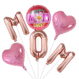 Popxstar 6Pcs Mom Mother's Day Set Festival Balloon Air Globo Home Mother's Day Party Decorations Kid Show Love Gift Baby Shower Supplies