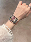 popxstar Laser Transparent Acrylic Strap for Apple Watch Band 42mm 46 41 38 45 44 49 40mm Women Bracelet for iWatch Series 10 9 8 7 6 5
