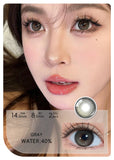 Popxstar  -2pcs Gradient Green Contact Lenses Natural Color Pupils Coffee Pearl Lenses Makeup Color Eye Lenses Brown Lens Gray Lens
