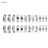 Popxstar  24Pcs Y2K Nails Tips Long Coffin Star Designs Diamond Fake Nails Full Cover Press on Nail Clear Acrylic Stick-on Nails for Girls