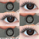 Popxstar  1 Pair Black Series Contact Lenses for Eyes Big Blakc Eyes Softlens Beautiful Pupils Natural Brown Lens Yearly Cosmetic