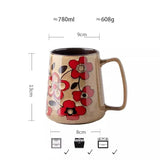 Popxstar  700ml INS Retro Ceramic Mug Coffee Creative Office Office Tea Drink Drinkware Couples CUP Gift