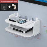 Popxstar Wifi Hanging Shelf Router Power Strip Multi Outlet TV Set Top Box Cable Hidden Floating Rack Wall Mount Holder Storage Organizer