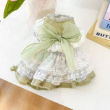 Cute With Bow Pet Princess Dress Breathable Exquisite Dog Skirt Soft Cat Skirt Spring/Summer
