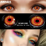 Popxstar  2 Pack Halloween Colored Contact Lenses Anime Cosplay Eyes Lenses Colored Lenses White Black Red Lenses