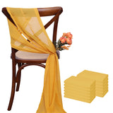 Popxstar 12 Pcs 17x275cm Green  Chiffon Chair Sashes  Wedding Chair Covers Ribbon Wedding Party Aisle Chair Decor