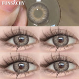 1 Pair Gray Color Contact Lenses Beautiful Pupils for Eyes Korea Fashion Brown Lenses Natural Softlens 0.00 Degree Lens