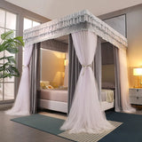 Four Season Quadrate Palace Mosquito Net with Frame Romantic Shading Bed Curtain Canopy Nets Three-door Bedcover Curtain
