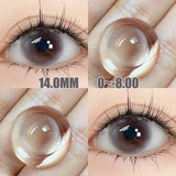 Popxstar 1Pair Natural Colored Contact Lenses with Prescription Myopia Lenses Pink Brown Lenses Yearly High Quality Korean Lenses