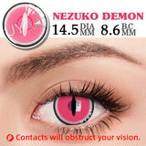 Popxstar 1 Pair Cosplay Pink Lenses for Eyes Anime Lenses for Halloween Nezuko Colorcon y2k Eye Contacts Graduated Lenses