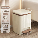 Popxstar  9/12L Wastebasket Pressing Type Recycle Bin with Pedal Lid Luxury Large Capacity Trash Bin Home Use Bathroom Kitchen Trash Can