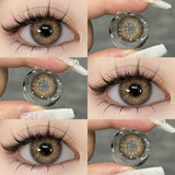 Popxstar  1 Pair 0~-6.00 degree Myopia Lenses Colored Contact Lenses with Prescription Lenses with Degree Green Lenses blue lenses