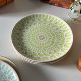 Popxstar  Ceramic Round Shape Floral Plates Dinner Sets Large Capacity Large Plate Dessert Salad Plate Beautiful Table Tableware Services