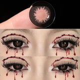 Cosplay Contact Lenses Sharingan Cosmetics Red Contact Lenses Halloween Big Eyes White Lenses Cosplay Black Lenses 15.0mm