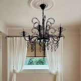 French Retro Dome Curtains for Arched Doors Carved Windows Gauze Partitions Living Room Study American Style Drapes Yarn