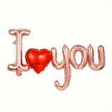 Popxstar 1pc Conjoined Letters I Love You Foil Balloon Romantic Inflatable Decor for Mother's Day,Birthday,Wedding,Anniversary Party