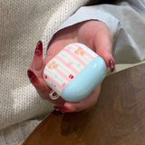 Popxstar  New Cartoon Cute Bear Bowknot Silicone Shockproof Protection Case for AirPods Pro 2 for AirPods 4 3 2 1 Soft Cover Cake Pendant